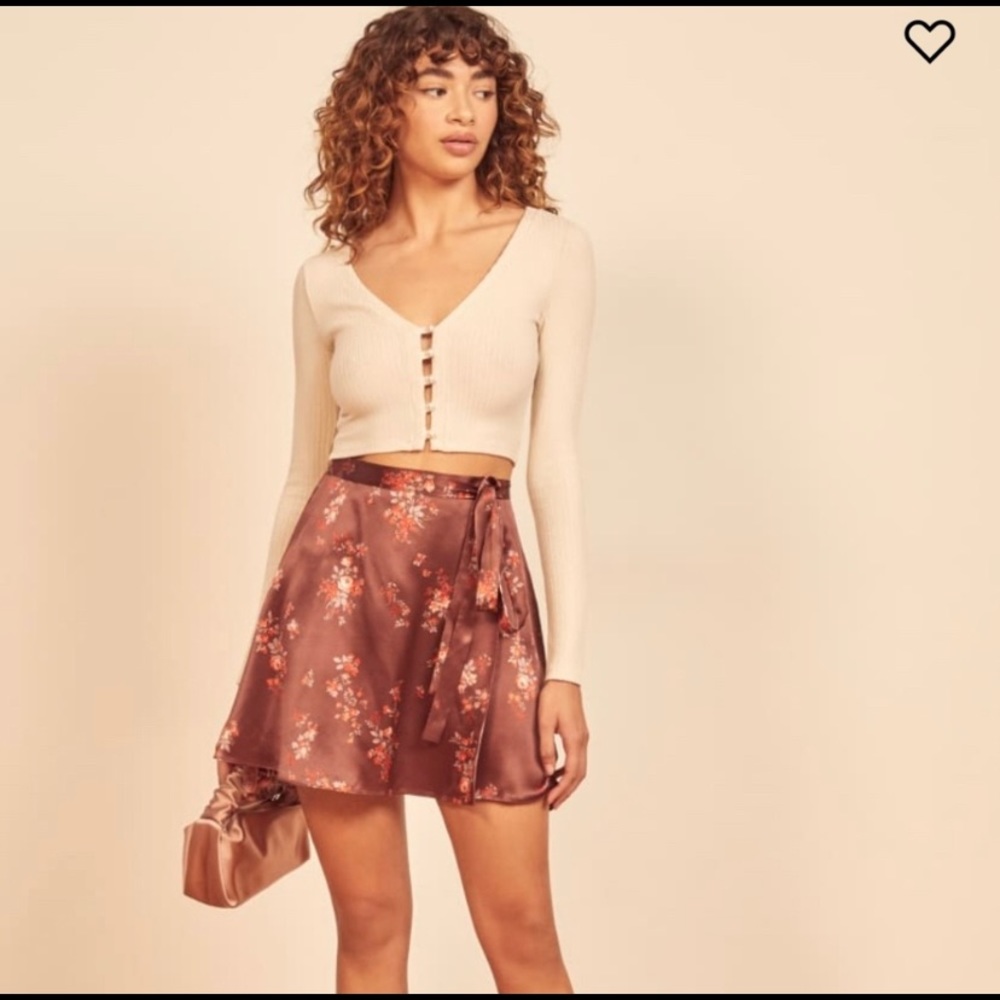 Reformation Simi Silk Skirt